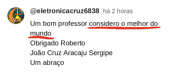 Aluno de Aracaju: considero o melhor do mundo